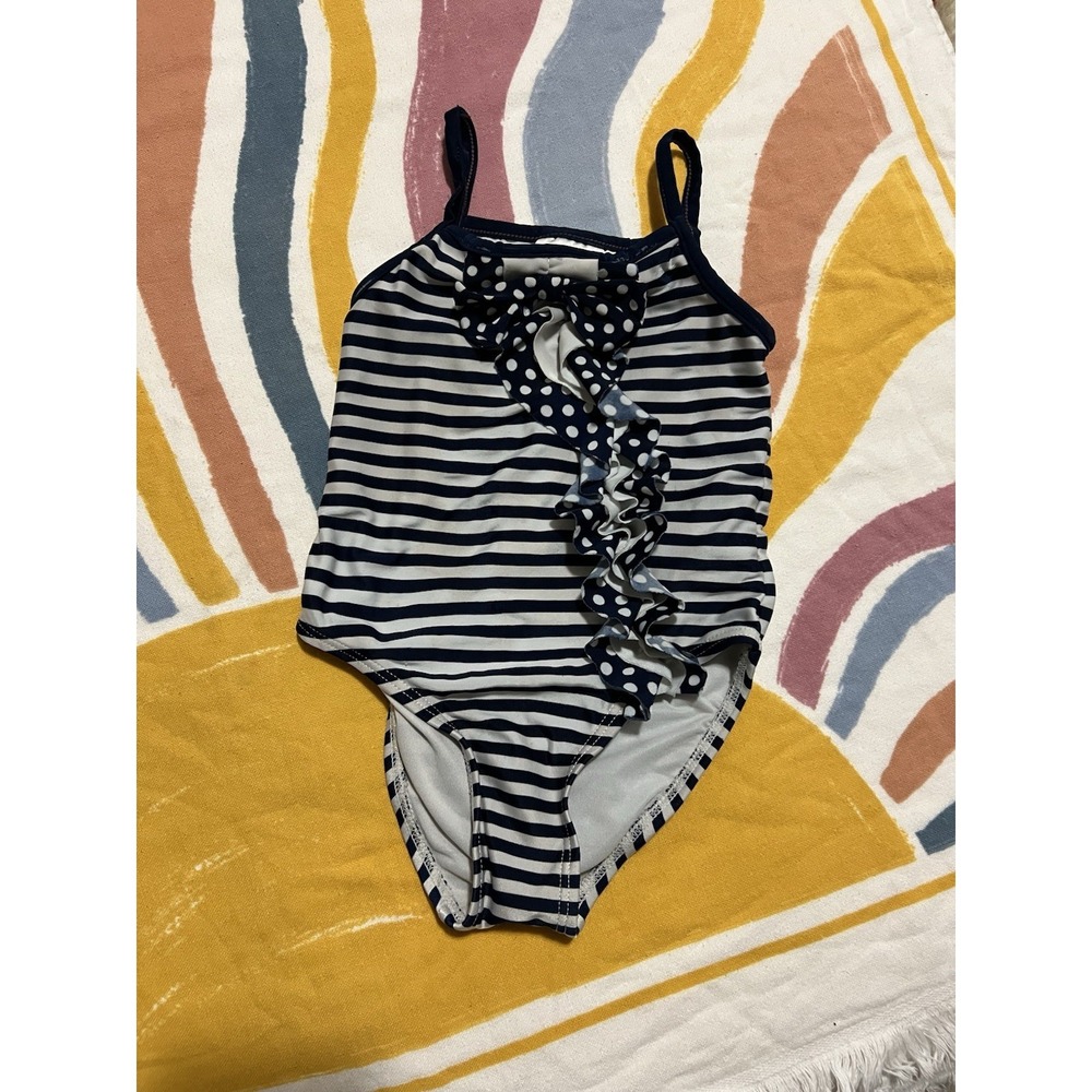 Flapdoodles Girls One Piece Swimsuit Size 5 Navy/White Striped 1 Piece